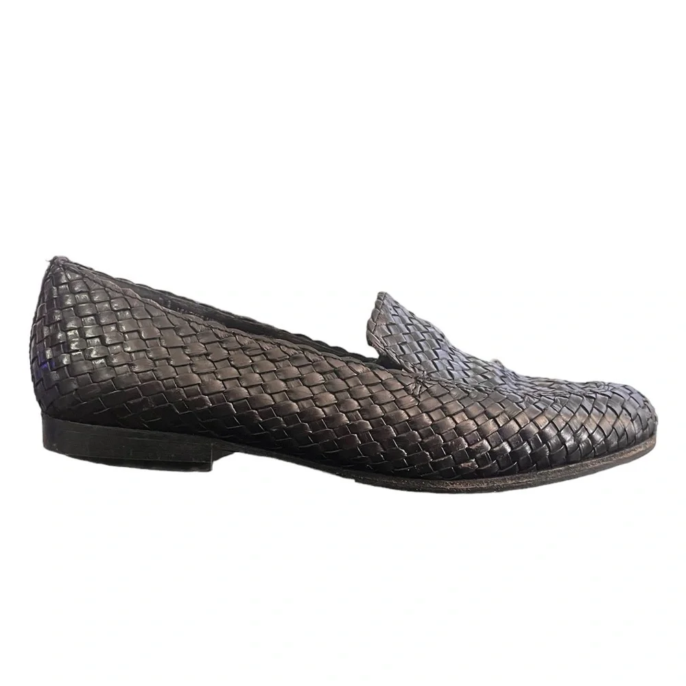 Eddie Bauer Vintage Black Woven Weave Loafers Made in Italy Size 8.5 - Picture 4 of 9
